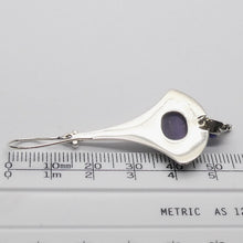 Load image into Gallery viewer, Charoite &amp; Lapis  Earrings | 925 Sterling silver | Ethnic Silver Work |  Awaken Spiritual Powers | Courage on the Path | Genuine Gemstones Crystal Heart Melbourne 1986