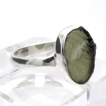 Load image into Gallery viewer, Moldavite Ring | Genuine Raw Nugget | 925 Sterling Silver | US Size 5.75 | Aus Size L | Chechya | Intense Heart Transformation | Crystal Heart Melbourne est 1986