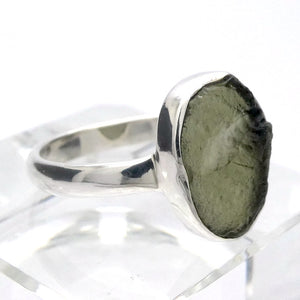 Moldavite Ring | Genuine Raw Nugget | 925 Sterling Silver | US Size 5.75 | Aus Size L | Chechya | Intense Heart Transformation | Crystal Heart Melbourne est 1986
