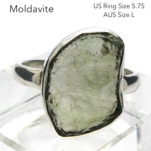Load image into Gallery viewer, Moldavite Ring | Genuine Raw Nugget | 925 Sterling Silver | US Size 5.75 | Aus Size L | Chechya | Intense Heart Transformation | Crystal Heart Melbourne est 1986