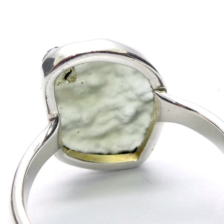 Moldavite Ring | Genuine Raw Nugget | 925 Sterling Silver | US Size 5.75 | Aus Size L | Chechya | Intense Heart Transformation | Crystal Heart Melbourne est 1986