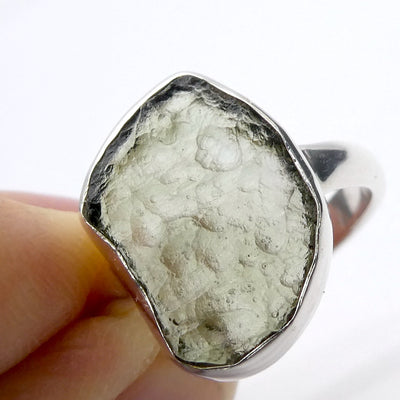 Moldavite Ring | Genuine Raw Nugget | 925 Sterling Silver | US Size 5.75 | Aus Size L | Chechya | Intense Heart Transformation | Crystal Heart Melbourne est 1986