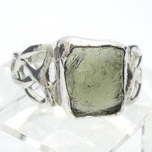 Load image into Gallery viewer, Moldavite Ring | Genuine Raw Nugget | 925 Sterling Silver | Celtic | US Size 7.75 | Aus Size P | Intense Heart Transformation | Crystal Heart Melbourne est 1986