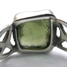 Load image into Gallery viewer, Moldavite Ring | Genuine Raw Nugget | 925 Sterling Silver | Celtic | US Size 7.75 | Aus Size P | Intense Heart Transformation | Crystal Heart Melbourne est 1986