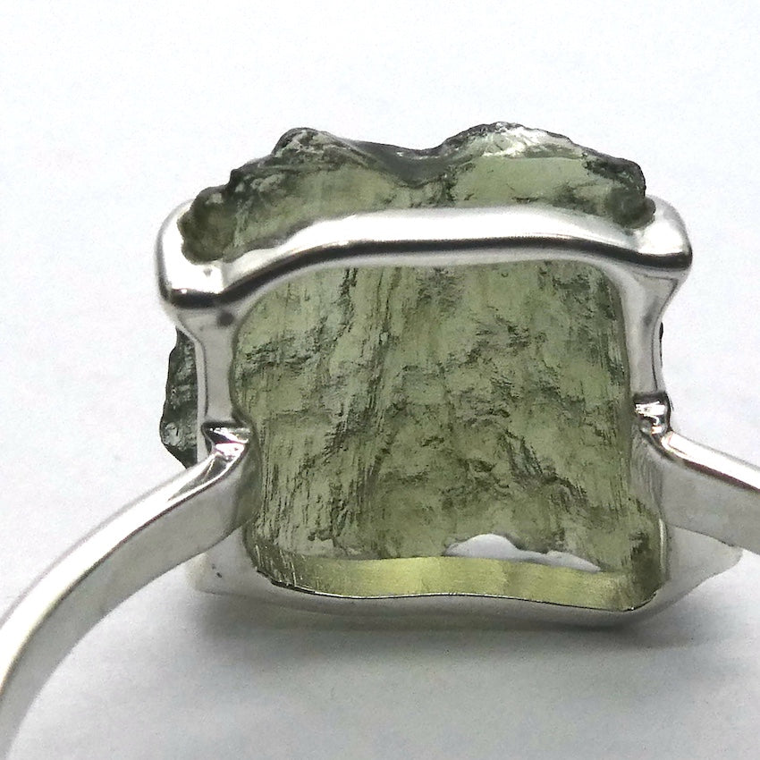 Moldavite Ring | Genuine Raw Nugget | 925 Sterling Silver | Celtic | US Size 9.75 | Aus Size T | Intense Heart Transformation | Crystal Heart Melbourne est 1986