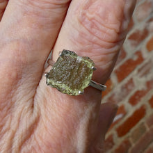 Load image into Gallery viewer, Moldavite Ring | Genuine Raw Nugget | 925 Sterling Silver | Celtic | US Size 9.75 | Aus Size T | Intense Heart Transformation | Crystal Heart Melbourne est 1986
