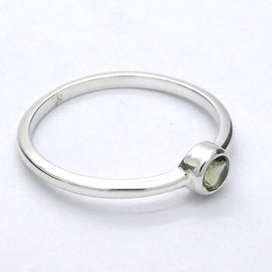Moldavite Ring | Dainty Faceted round | Genuine | 925 Sterling Silver | US Size 6 | Aus Size L1/2 | Intense Heart Transformation | Crystal Heart Melbourne est 1986