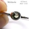 Moldavite Ring | Dainty Faceted round | Genuine | 925 Sterling Silver | US Size 6 | Aus Size L1/2 | Intense Heart Transformation | Crystal Heart Melbourne est 1986