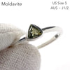Moldavite Ring | Dainty Faceted Stone | Genuine | 925 Sterling Silver | US Size 5 | Aus Size J1/2 | Intense Heart Transformation | Crystal Heart Melbourne est 1986