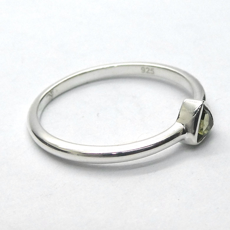 Moldavite Ring | Dainty Faceted Stone | Genuine | 925 Sterling Silver | US Size 5 | Aus Size J1/2 | Intense Heart Transformation | Crystal Heart Melbourne est 1986