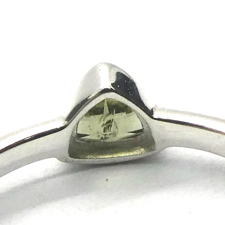 Moldavite Ring | Dainty Faceted Stone | Genuine | 925 Sterling Silver | US Size 5 | Aus Size J1/2 | Intense Heart Transformation | Crystal Heart Melbourne est 1986