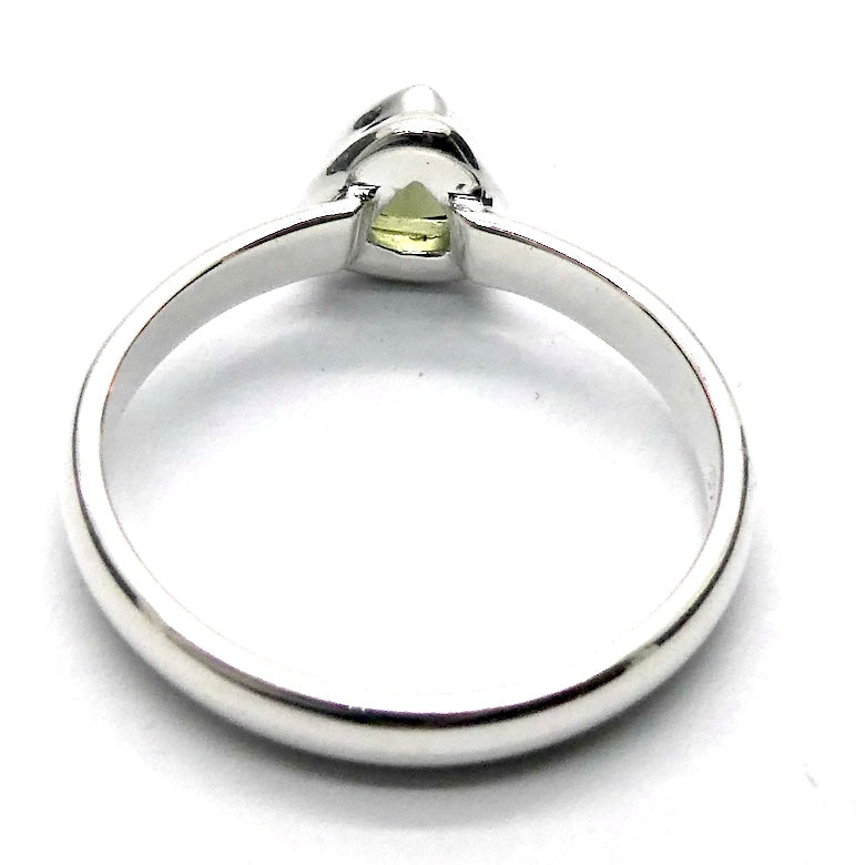 Moldavite Ring | Dainty Faceted Stone | Genuine | 925 Sterling Silver | US Size 9 | Aus Size R1/2 | Intense Heart Transformation | Crystal Heart Melbourne est 1986
