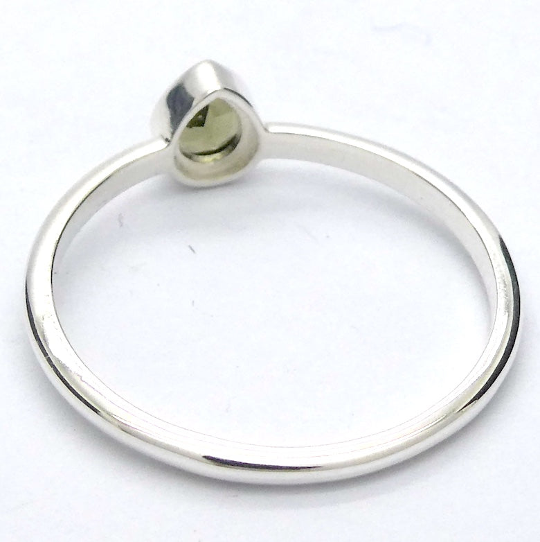 Moldavite Ring | Dainty Faceted Teardrop | Genuine | 925 Sterling Silver | US Size 7 | Aus Size N1/2 | Intense Heart Transformation | Crystal Heart Melbourne est 1986