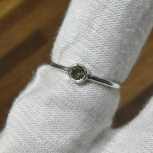 Load image into Gallery viewer, Moldavite Ring | Dainty Faceted round | Genuine | 925 Sterling Silver | US Size 6 | Aus Size L1/2 | Intense Heart Transformation | Crystal Heart Melbourne est 1986