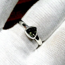 Load image into Gallery viewer, Moldavite Ring | Dainty Faceted Stone | Genuine | 925 Sterling Silver | US Size 9 | Aus Size R1/2 | Intense Heart Transformation | Crystal Heart Melbourne est 1986