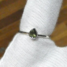 Load image into Gallery viewer, Moldavite Ring | Dainty Faceted Teardrop | Genuine | 925 Sterling Silver | US Size 7 | Aus Size N1/2 | Intense Heart Transformation | Crystal Heart Melbourne est 1986