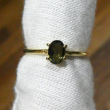 Load image into Gallery viewer, Moldavite Ring | Dainty Faceted Oval | Genuine | 925 Sterling Silver | US Size 5 | Aus Size J1/2 | Intense Heart Transformation | Crystal Heart Melbourne est 1986