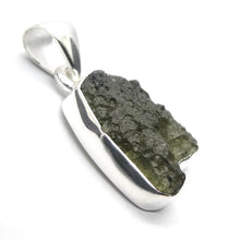 Load image into Gallery viewer, Moldavite Pendant | Genuine Raw Nugget | 925 Sterling Silver | Bezel Set | Open Back | Intense Heart Transformation | Crystal Heart Melbourne est 1986