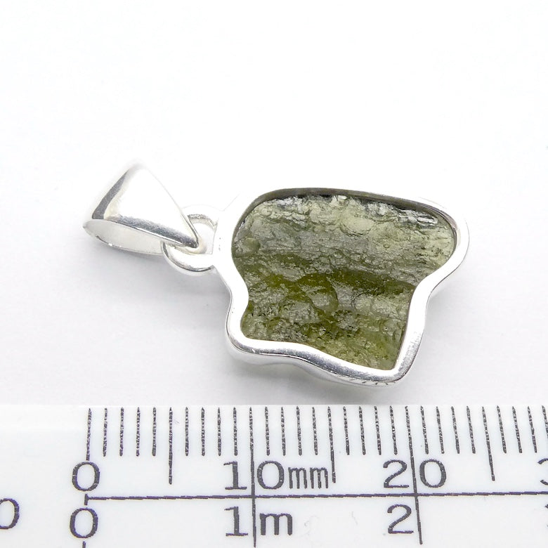 Moldavite Pendant | Genuine Raw Nugget | 925 Sterling Silver | Bezel Set | Open Back | Intense Heart Transformation | Crystal Heart Melbourne est 1986
