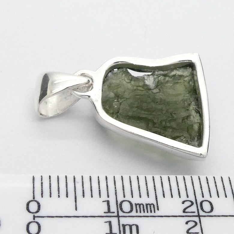 Moldavite Pendant | Genuine Raw Nugget | 925 Sterling Silver | Bezel Set | Open Back | Intense Heart Transformation | Crystal Heart Melbourne est 1986