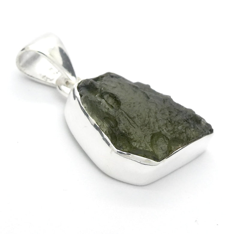 Moldavite Pendant | Genuine Raw Nugget | 925 Sterling Silver | Bezel Set | Open Back | Intense Heart Transformation | Crystal Heart Melbourne est 1986