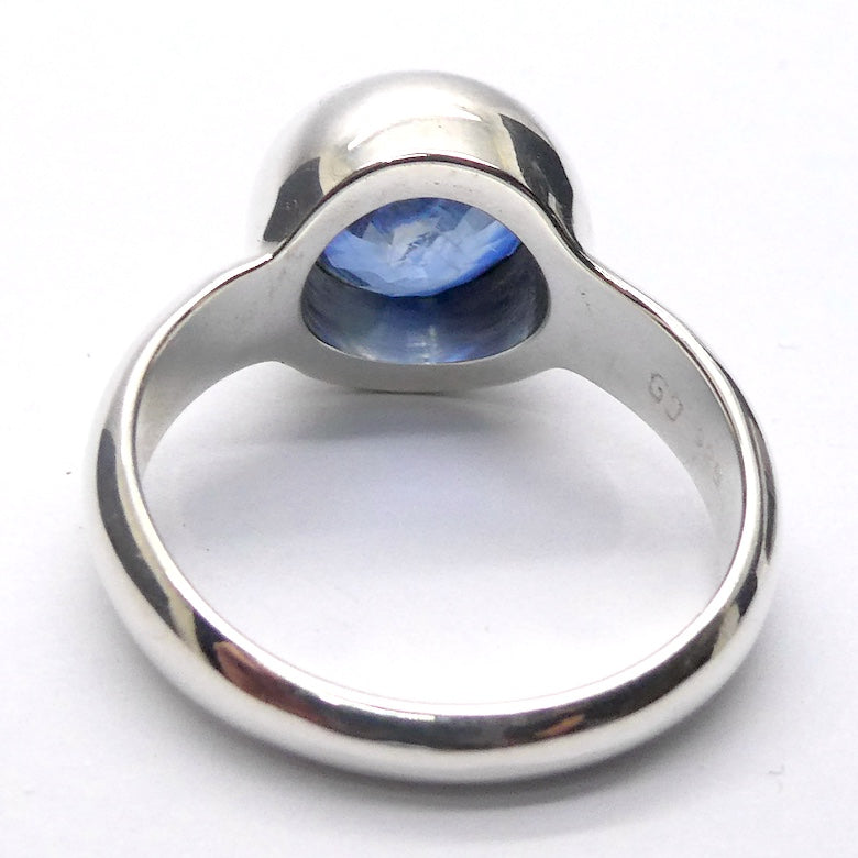 Sapphire Blue Kyanite Ring |  Faceted Round | 925 Silver | US Size 7.75 | AUS Size P | Deflect Negativity | Spirit Journey | Crystal Heart Melbourne est 1986