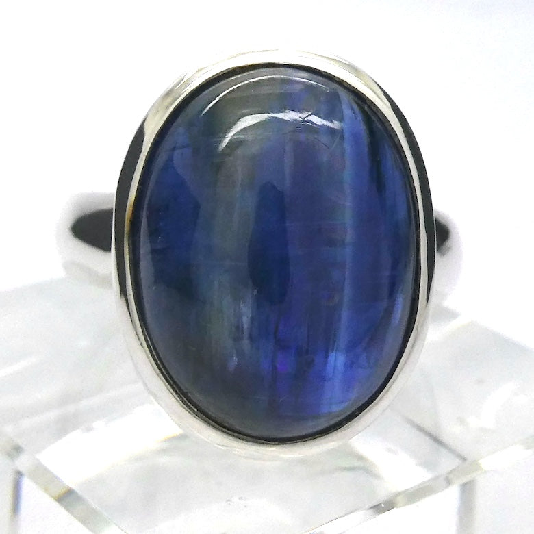 Sapphire Blue Kyanite Ring | Large Oval Cab | 925 Silver | US Size 7.5 | AUS Size O1/2 | Deflect Negativity | Spirit Journey | Crystal Heart Melbourne est 1986