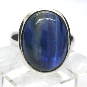 Sapphire Blue Kyanite Ring | Large Oval Cab | 925 Silver | US Size 7.5 | AUS Size O1/2 | Deflect Negativity | Spirit Journey | Crystal Heart Melbourne est 1986