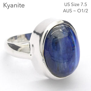 Sapphire Blue Kyanite Ring | Large Oval Cab | 925 Silver | US Size 7.5 | AUS Size O1/2 | Deflect Negativity | Spirit Journey | Crystal Heart Melbourne est 1986