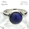Sapphire Blue Kyanite Ring |Roundl Cab | 925 Silver | US Size 6 | AUS Size L1/2 | Deflect Negativity | Spirit Journey | Crystal Heart Melbourne est 1986