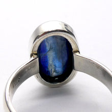 Load image into Gallery viewer, Sapphire Blue Kyanite Ring  Oval Cab | 925 Silver | US Size 9 | AUS Size R1/2 | Deflect Negativity | Spirit Journey | Crystal Heart Melbourne est 1986