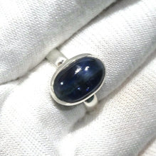 Load image into Gallery viewer, Sapphire Blue Kyanite Ring  Oval Cab | 925 Silver | US Size 9 | AUS Size R1/2 | Deflect Negativity | Spirit Journey | Crystal Heart Melbourne est 1986