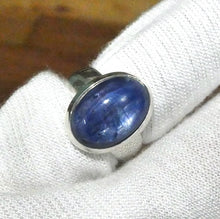 Load image into Gallery viewer, Sapphire Blue Kyanite Ring  Oval Cab | 925 Silver | US Size 7 | AUS Size N1/2 | Deflect Negativity | Spirit Journey | Crystal Heart Melbourne est 1986