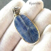 Blue Kyanite Pendant | Sterling Silver | Raw Unpolished Oval | Protective for EMFs & Negativity | Spiritual Vision & Journeys |  Crystal Heart Melbourne 1986