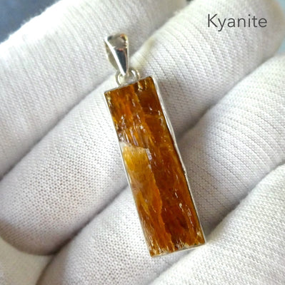 Raw Orange Kyanite Pendant |  925 Sterling Silver | Energise and Focus | EMF, Negativity Protect | Vision & Motivation | Crystal Heart Australia est 1986