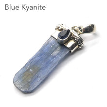 Load image into Gallery viewer, Blue Kyanite | Raw Blade &amp; Faceted Teardrop | 925 Sterling Silver | Focus | EMF Protection | No Negativity | Spiritual Vision | Crystal Heart  Australia 1986