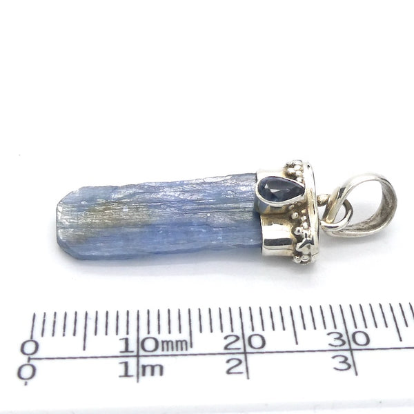 Blue Kyanite Pendant, Raw and Faceted, 925 Sterling Silver, r3 ...