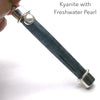Blue Kyanite Pendant with Freshwater Pearl | 925 Sterling Silver | Focus | EMF Protection | No Negativity | Spiritual Vision | Crystal Heart  Australia 1986