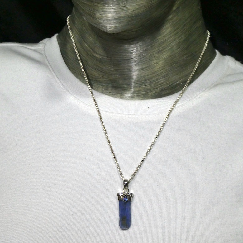 Blue Kyanite | Raw Blade & Faceted Teardrop | 925 Sterling Silver | Focus | EMF Protection | No Negativity | Spiritual Vision | Crystal Heart  Australia 1986