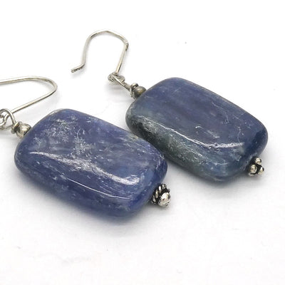 Blue Kyanite Earring  | Large Oblong Cabs| 925 Sterling Silver |  Deflect Negativity, EMF  | Spirit Journey | Manifest Vision | Crystal Heart Melbourne est 1986