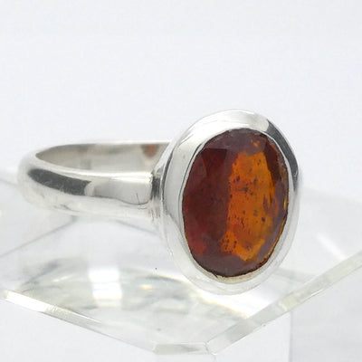 Kyanite Ring | Mandarin Orange Gemstone |  Faceted Oval | 925 Sterling Silver | US Size 6 | AUS Size L1/2 | Stimulating Mental and Physical Energy | Deflect negative energy | Crystal Heart Melbourne est 1986
