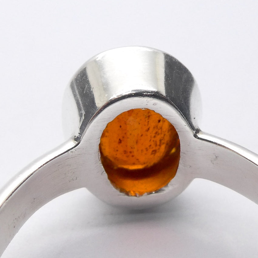 Kyanite Ring | Mandarin Orange Gemstone |  Faceted Oval | 925 Sterling Silver | US Size 6 | AUS Size L1/2 | Stimulating Mental and Physical Energy | Deflect negative energy | Crystal Heart Melbourne est 1986