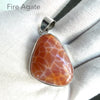 Fire Agate Pendant | Freeform Cabochon | Bezel Set | 925 Sterling Silver | Creativity | return Negative energy to source | Crystal Heart Melbourne est 1986