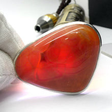 Load image into Gallery viewer, Fire Agate Pendant | Freeform Cabochon | Bezel Set | 925 Sterling Silver | Creativity | return Negative energy to source | Crystal Heart Melbourne est 1986