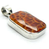 Fire Agate Pendant | Oblong  Cabochon | Bezel Set with open back | 925 Sterling Silver | Genuine Gems from Crystal Heart Melbourne Australia since 1986