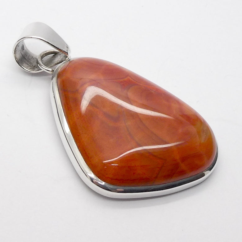Fire Agate Pendant | Freeform Cabochon | Bezel Set | 925 Sterling Silver | Creativity | return Negative energy to source | Crystal Heart Melbourne est 1986