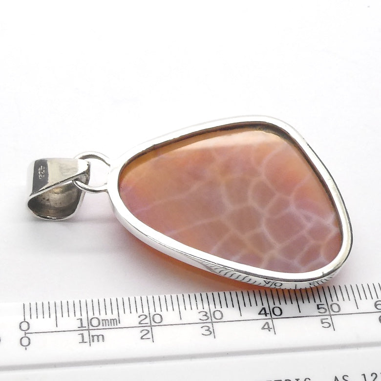 Fire Agate Pendant | Freeform Cabochon | Bezel Set | 925 Sterling Silver | Creativity | return Negative energy to source | Crystal Heart Melbourne est 1986
