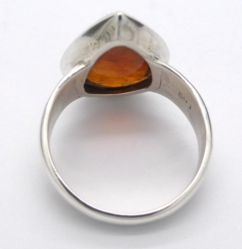 Hessonite Garnet Ring | Teardrop Cab | 925 Silver | US Size 8 | AUS Size P1/2 | Stimulating Centering Creative | Prosperity | Crystal Heart Melbourne est 1986