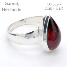 Load image into Gallery viewer, Hessonite Garnet Ring | Teardrop Cab | 925 Silver | US Size 7 | AUS Size N1/2 | Stimulating Centering Creative | Prosperity | Crystal Heart Melbourne est 1986