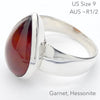 Hessonite Garnet Ring | Teardrop Cab | 925 Silver | US Size 9 | AUS Size R1/2 | Stimulating Centering Creative | Prosperity | Crystal Heart Melbourne est 1986
